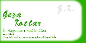 geza kotlar business card