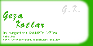 geza kotlar business card